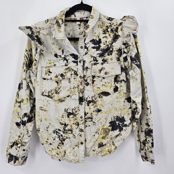 Anthropologie Pilcro Floral Button Down Long Sleeve Top Size M - Picture 2 of 6